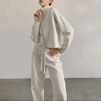 CROPPED ZIP LOUNGE SET