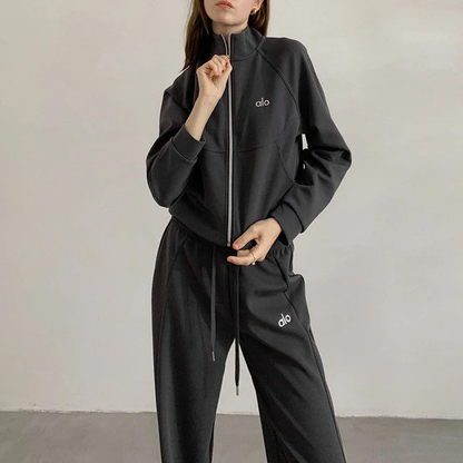 CROPPED ZIP LOUNGE SET