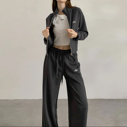 CROPPED ZIP LOUNGE SET