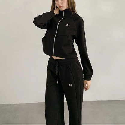 CROPPED ZIP LOUNGE SET