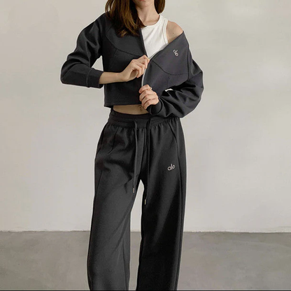 CROPPED ZIP LOUNGE SET