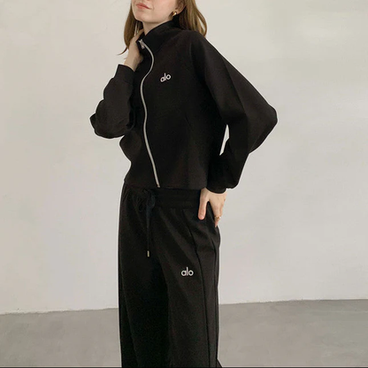 CROPPED ZIP LOUNGE SET