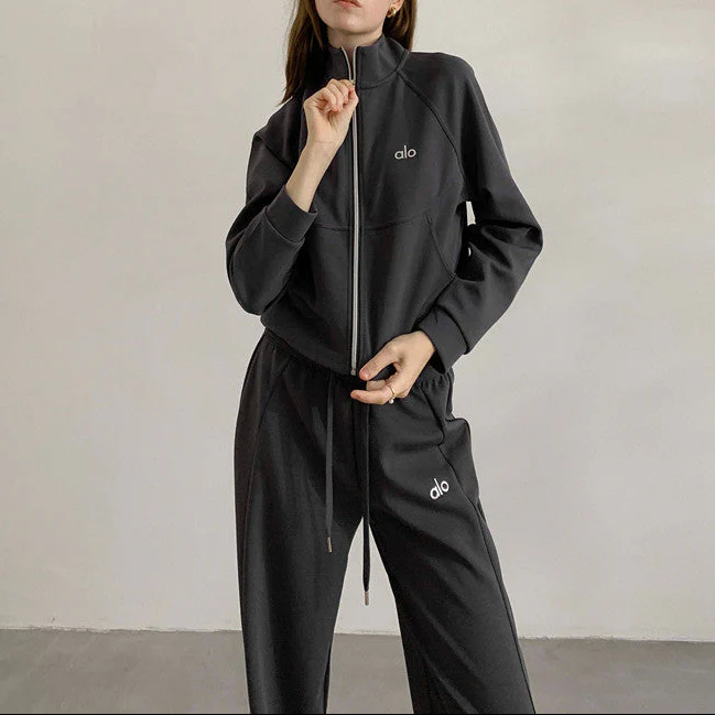 CROPPED ZIP LOUNGE SET